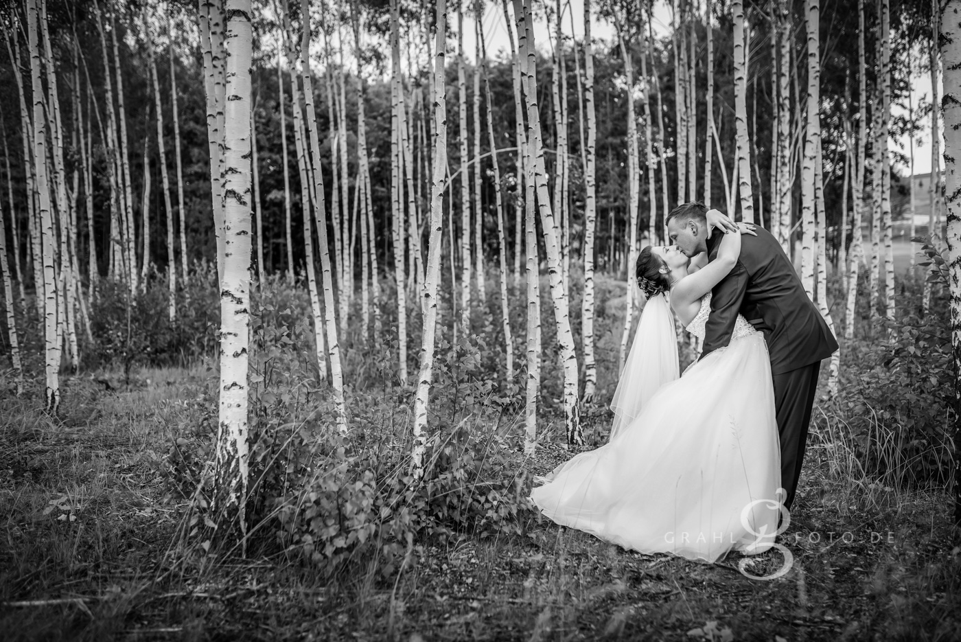 Grahlfoto Hochzeit Fotobeispiel in Schwarz-Weiß